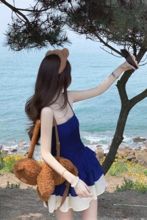 French-Style Spliced Camisole Dress for Women - Elegant Waist-Cinching Mini Dress for Petite Princesses, Summer 2025 Fashion