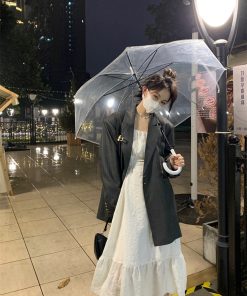 French-Style Square-Neck White Dress with Fairy Waist Design, Slim Fit, Elegant Long Skirt for Autumn, Romantic Vibe