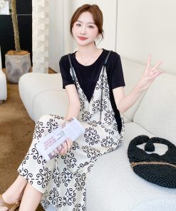 French-Style Two-Piece Dress Set for Women - 2025 Summer Fashion, Unique Printed Long Dress, Stylish and Beautiful