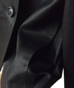 French Style V-Neck Leather Jacket - Australian Imported Lambskin One-Button Coat for Effortless Chic Fashion