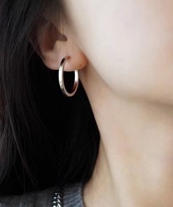 French-Style Vegan Hoop Earrings for Women - Trendy Light Luxury 2025 Design, Elegant Stud and Ear Clip Hoops
