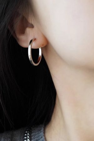 French-Style Vegan Hoop Earrings for Women - Trendy Light Luxury 2025 Design, Elegant Stud and Ear Clip Hoops