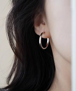 French-Style Vegan Hoop Earrings for Women - Trendy Light Luxury 2025 Design, Elegant Stud and Ear Clip Hoops