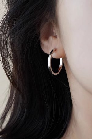 French-Style Vegan Hoop Earrings for Women - Trendy Light Luxury 2025 Design, Elegant Stud and Ear Clip Hoops
