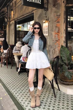 French-Style White Spaghetti Strap Dress for Women, Waist-Cinching Spicy Girl Mini Dress, Spring Vacation Fashion