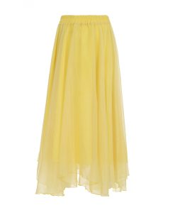 French-Style Yellow Floral V-Neck Tie-Waist Short Dress Set with Mesh Long Skirt for Vacation - Perfect for Y2K and Summer Styles