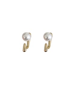 French Vintage Back-Hanging Pearl Stud Earrings, Minimalist S925 Silver, High-End Niche Design, Versatile Fashion Accessory