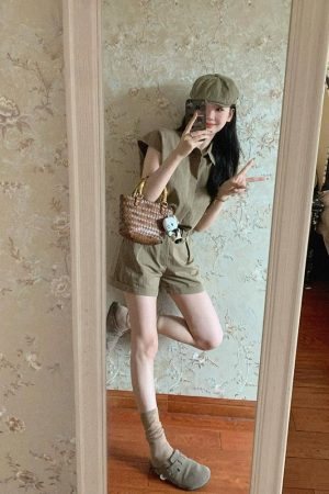 French Vintage Casual Shirt and Shorts Set for Women - High-End Quality Summer Outfit for Petite Figures