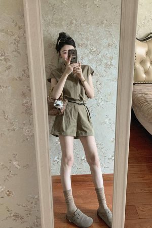 French Vintage Casual Shirt and Shorts Set for Women - High-End Quality Summer Outfit for Petite Figures