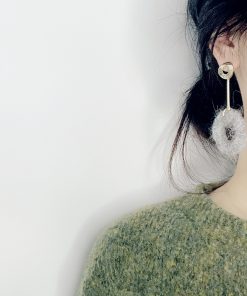 French Vintage Elegant Wool Circle Earrings with S925 Silver Needle - 2025 Autumn Winter Fashion Jewelry