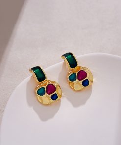 French Vintage Golden Drop Earrings - Unique Retro Design for Autumn/Winter 2025, High-End Ear Accessories