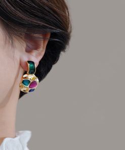 French Vintage Golden Drop Earrings - Unique Retro Design for Autumn/Winter 2025, High-End Ear Accessories