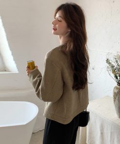 French Vintage Loose-Fit Short Coat for Women, Elegant Casual Outerwear for Spring and Autumn 2025, Chic High-End Fashion