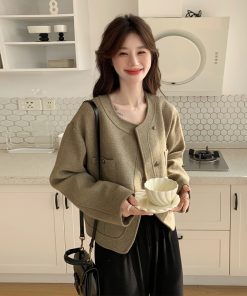 French Vintage Loose-Fit Short Coat for Women, Elegant Casual Outerwear for Spring and Autumn 2025, Chic High-End Fashion