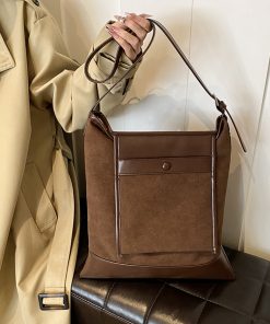 French Vintage Matte Tote Bag for Women - Large Capacity Shoulder Crossbody Bag - Spring/Summer 2025 Commuter Style