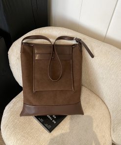 French Vintage Matte Tote Bag for Women - Large Capacity Shoulder Crossbody Bag - Spring/Summer 2025 Commuter Style