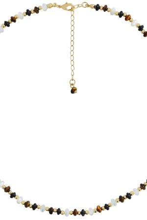 French Vintage Minimalist Natural Stone Short Necklace, Unique High-End Design, Hong Kong Clavicle Chain, Trendy Fashion Accessory