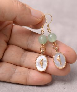 French Vintage Mother-of-Pearl Rose Earrings for Women - High-End Niche Design Studs and Drop Earrings, 2025 Fashion Statement