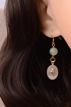 French Vintage Mother-of-Pearl Rose Earrings for Women - High-End Niche Design Studs and Drop Earrings, 2025 Fashion Statement