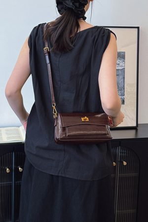 French Vintage Stone Pattern Underarm Bag for Women - 2025 High-End Versatile Small Square Shoulder Crossbody Bag