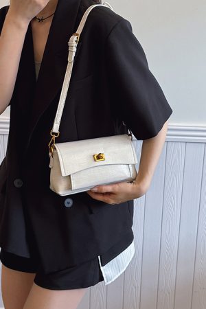French Vintage Stone Pattern Underarm Bag for Women - 2025 High-End Versatile Small Square Shoulder Crossbody Bag