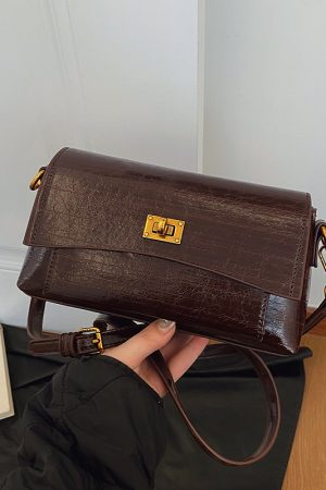 French Vintage Stone Pattern Underarm Bag for Women - 2025 High-End Versatile Small Square Shoulder Crossbody Bag
