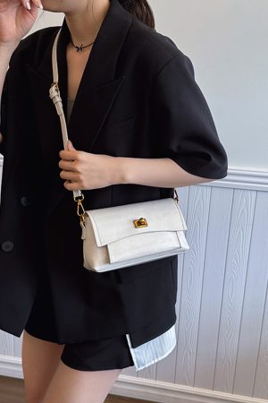 French Vintage Stone Pattern Underarm Bag for Women - 2025 High-End Versatile Small Square Shoulder Crossbody Bag