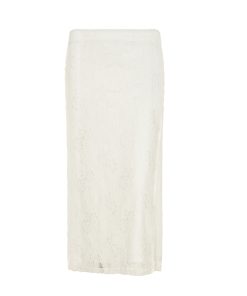 French Vintage White V-Neck Halter Backless Top with Sexy Split Lace Skirt Set - Chic Y2K Style Ensemble
