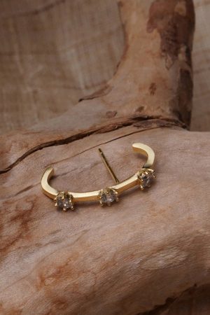 French Vintage Zircon Ear Studs for Women - Simple Versatile Minimalist Earrings, Fashionable Personalized Jewelry