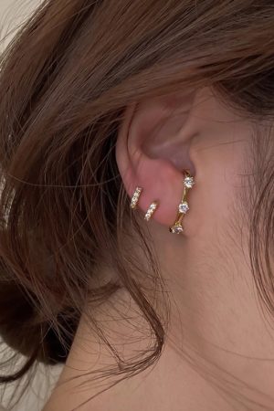 French Vintage Zircon Ear Studs for Women - Simple Versatile Minimalist Earrings, Fashionable Personalized Jewelry