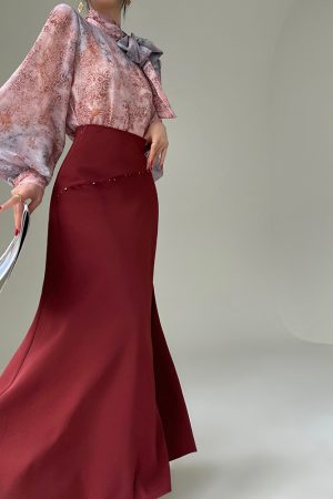 Freud's Love Poem High Waist Elegant Fishtail Skirt - Slimming A-Line Midi Skirt for a Chic 90s-Inspired Look