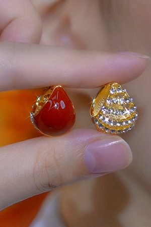 Front-and-Back Glazed Diamond Drop Earrings - Elegant Light Luxury Design, Versatile Style for Any Occasion