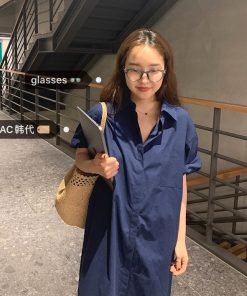 Full-Frame Glasses with Rounded Corners in Water Gray Camel - Korean Style Face Shape Correction Eyewear