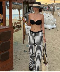 Gathered Bikini Swimwear for Women - Flattering Design for All Bust Sizes, European & American Vacation Style