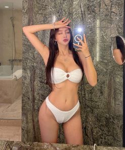 Gathered Bikini Swimwear for Women - Flattering Design for All Bust Sizes, European & American Vacation Style