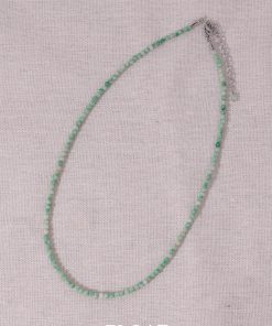 Gentle Mint Green Natural Stone Bead Necklace - Elegant Floating French Collarbone Chain, Colorful Boho Chic Jewelry