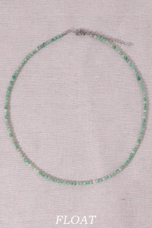 Gentle Mint Green Natural Stone Bead Necklace - Elegant Floating French Collarbone Chain, Colorful Boho Chic Jewelry