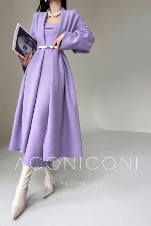 Gentle Temperament Knitted Cardigan and Strapless Dress Set - Cozy Layering Outfit for 90s Inspired Lazy Style Fashion