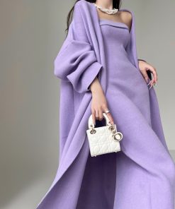 Gentle Temperament Knitted Cardigan and Strapless Dress Set - Cozy Layering Outfit for 90s Inspired Lazy Style Fashion