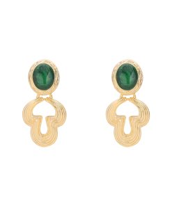 Geometric Curve Enamel Earrings for Women - Colorful Retro Floating Palace Style Long Elegant Ear Clips