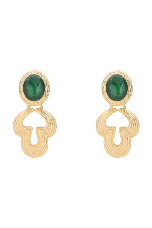 Geometric Curve Enamel Earrings for Women - Colorful Retro Floating Palace Style Long Elegant Ear Clips