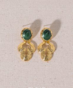 Geometric Curve Enamel Earrings for Women - Colorful Retro Floating Palace Style Long Elegant Ear Clips