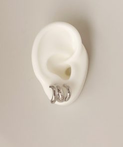 Geometric Gold-Plated Hammered Texture Multi-Layer Coil Earrings - Minimalist Everyday Style for Commuting and Casual Wear