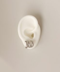 Geometric Gold-Plated Hammered Texture Multi-Layer Coil Earrings - Minimalist Everyday Style for Commuting and Casual Wear