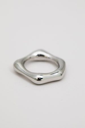 Geometric Irregular Shiny Pearl Ring for Women - Fashionable European American Style Finger Ring, Trendy French Design