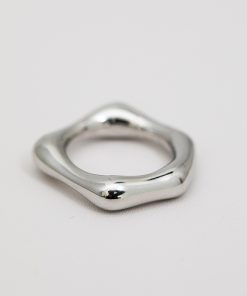 Geometric Irregular Shiny Pearl Ring for Women - Fashionable European American Style Finger Ring, Trendy French Design