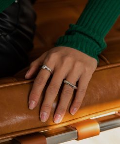 Geometric Irregular Shiny Pearl Ring for Women - Fashionable European American Style Finger Ring, Trendy French Design