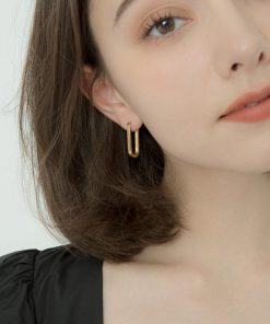 Geometric Silver Stud Drop Earrings - Trendy 2025 Female Jewelry, Korean Style, Internet Celebrity Fashion