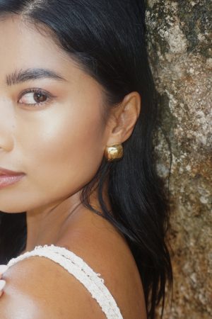 Geometric Three-Dimensional Shiny Surface Earrings in S925 Silver Pin | Vacation Style Retro Minimalist Fashion Jewelry
