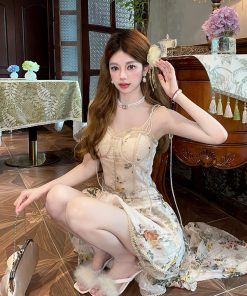 Gilded Swan Strapless Dress with Heavy Gold Thread Embroidery, Pleated Front, Ruffled Short Back - Elegant Evening Wear